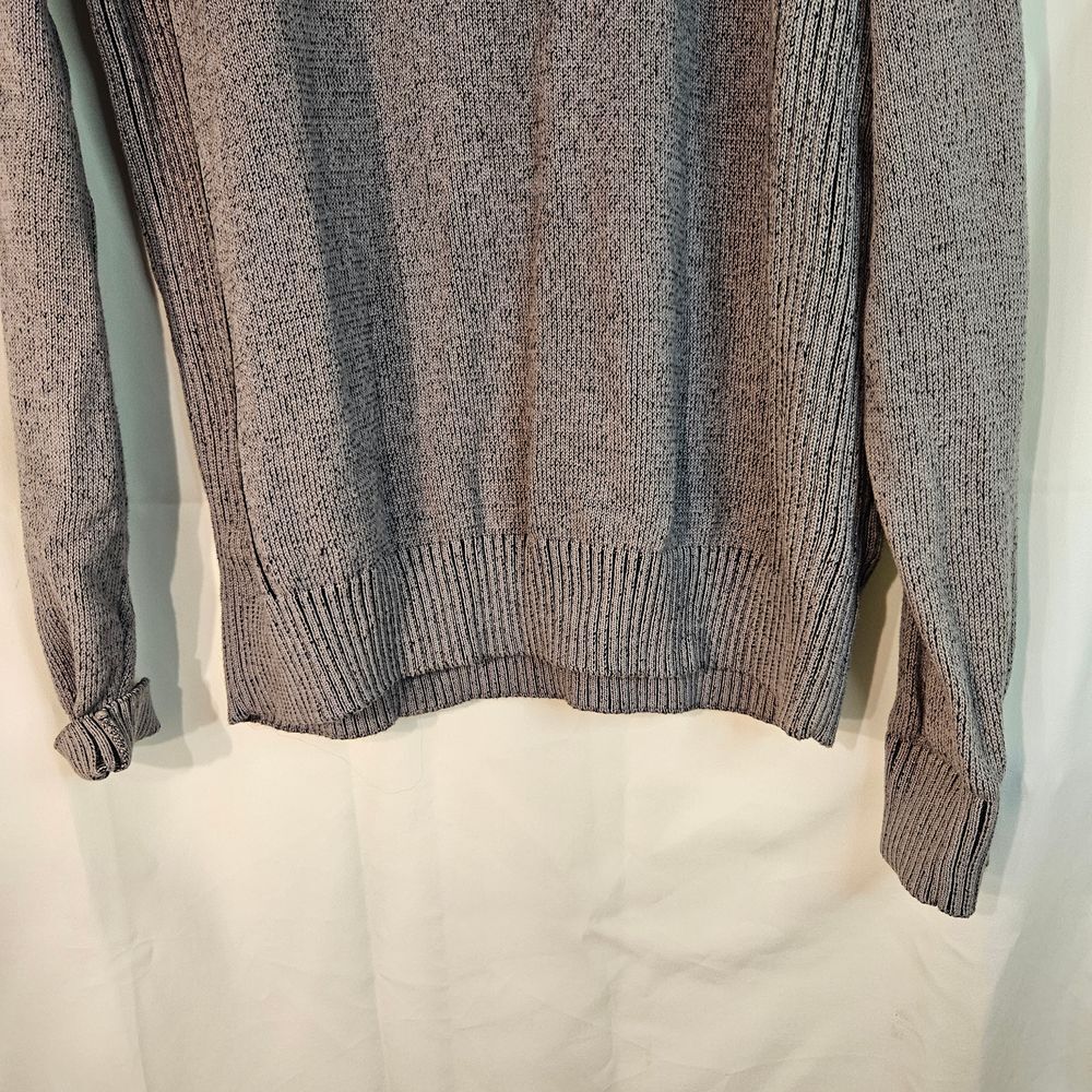 BKE Athletic Fit Stylish Gray Knit Sweater with Quarter Zip Collar Casual Comfor - Picture 2 of 9